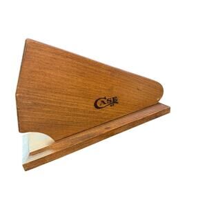 CASE XX Wood Knife Block Countertop Storage Holder 5 Slots Brown Butcher Block